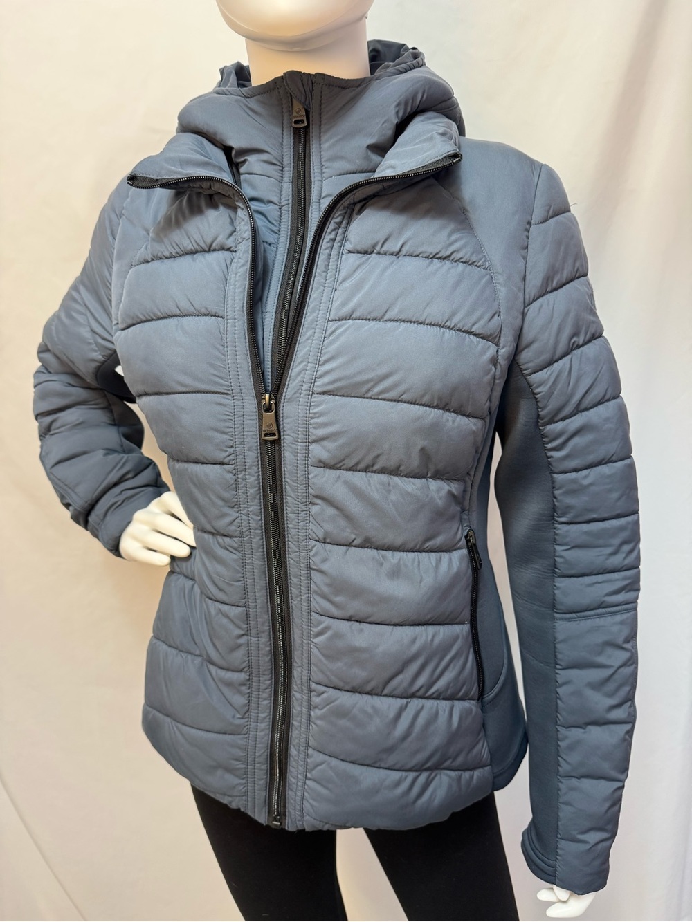 Bernardo Neoprene Combo Packable Jacket- Slate Blue